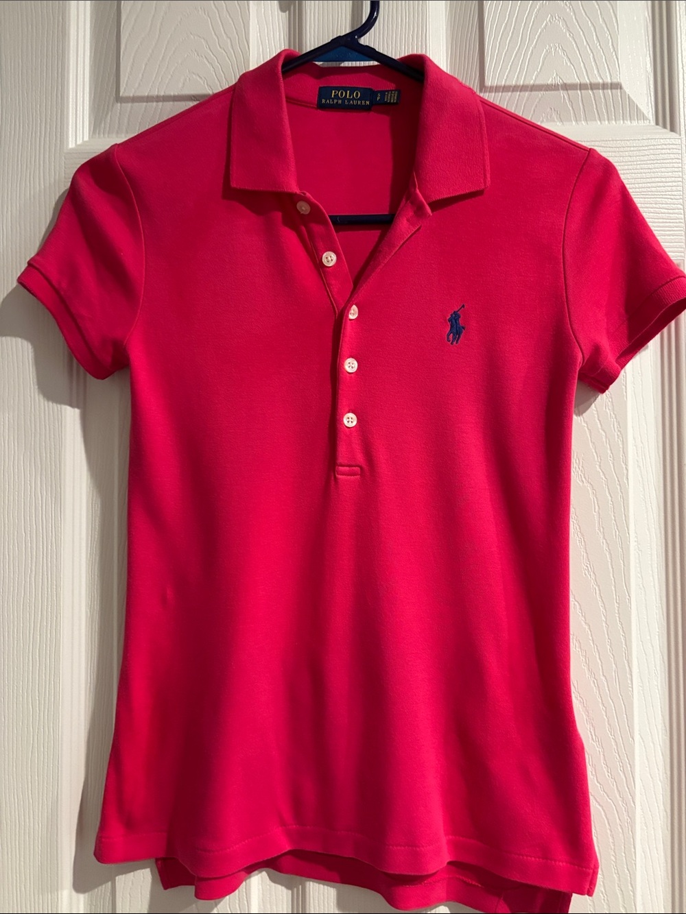 Ralph Lauren Hot Pink Polo Shirt with Navy Label
